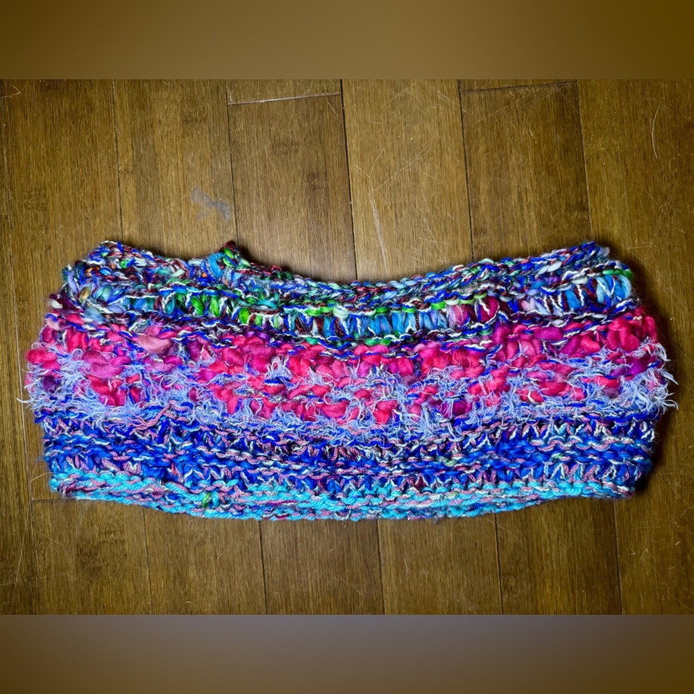 Hand Crafted Multicolor Knit Wrap - Picture 12 of 14